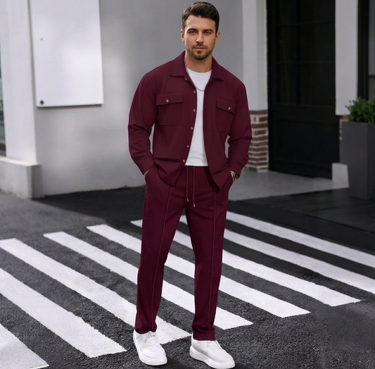 Maison — Ensemble Veste et Pantalon en Tricot Waffle