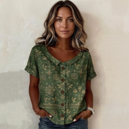 Odette — Blouse à col avec imprimé floral