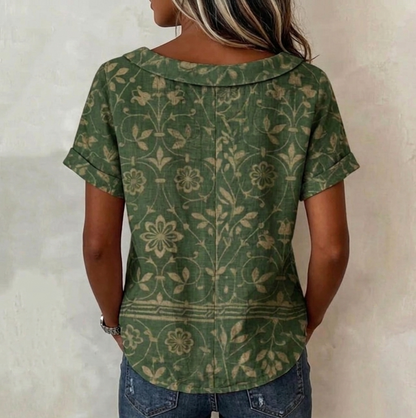 Odette — Blouse à col avec imprimé floral
