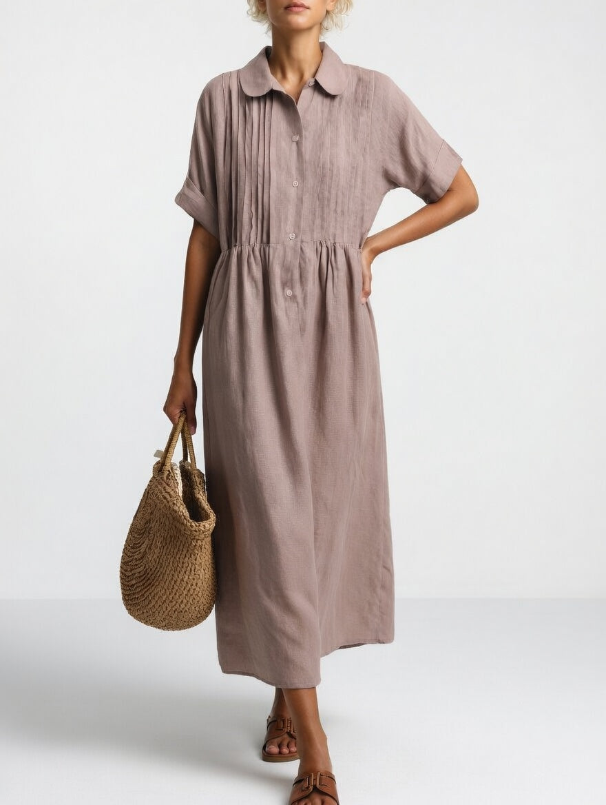 Linessa — Robe Chemise Fluide avec Silhouette Aérée