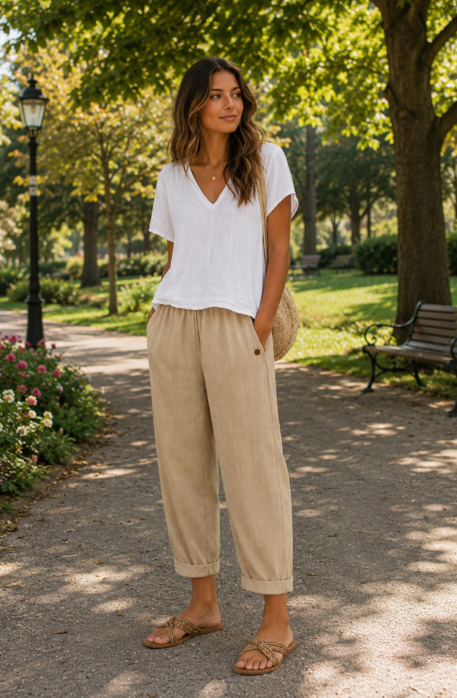 Maja — Pantalon large en lin léger