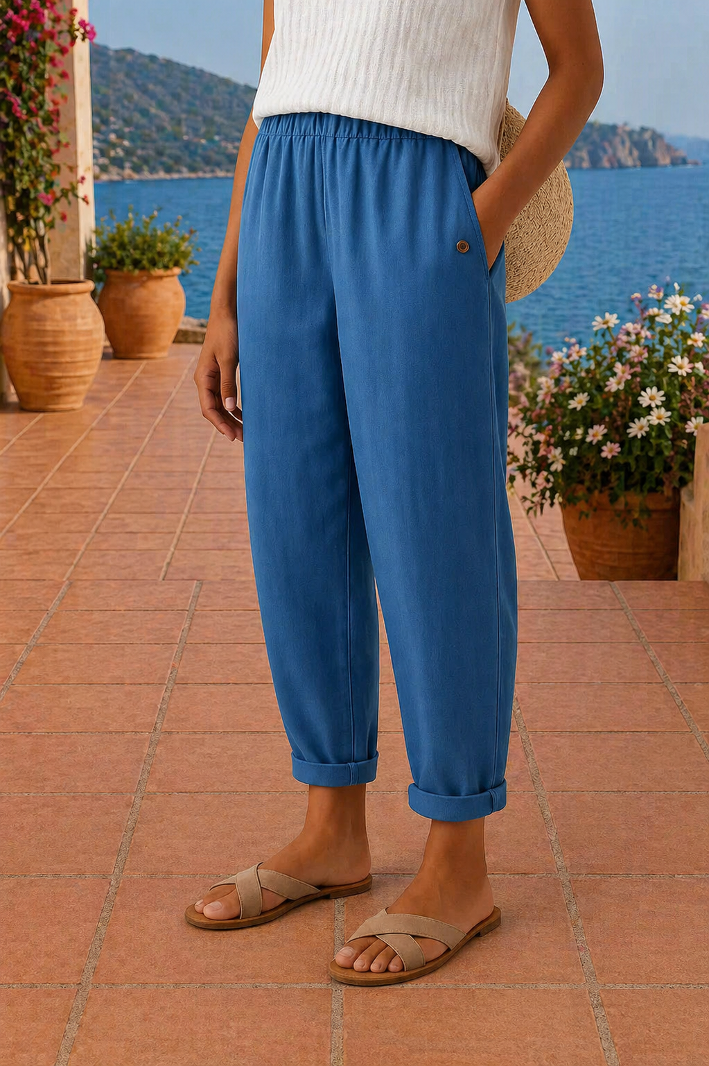 Maja — Pantalon large en lin léger