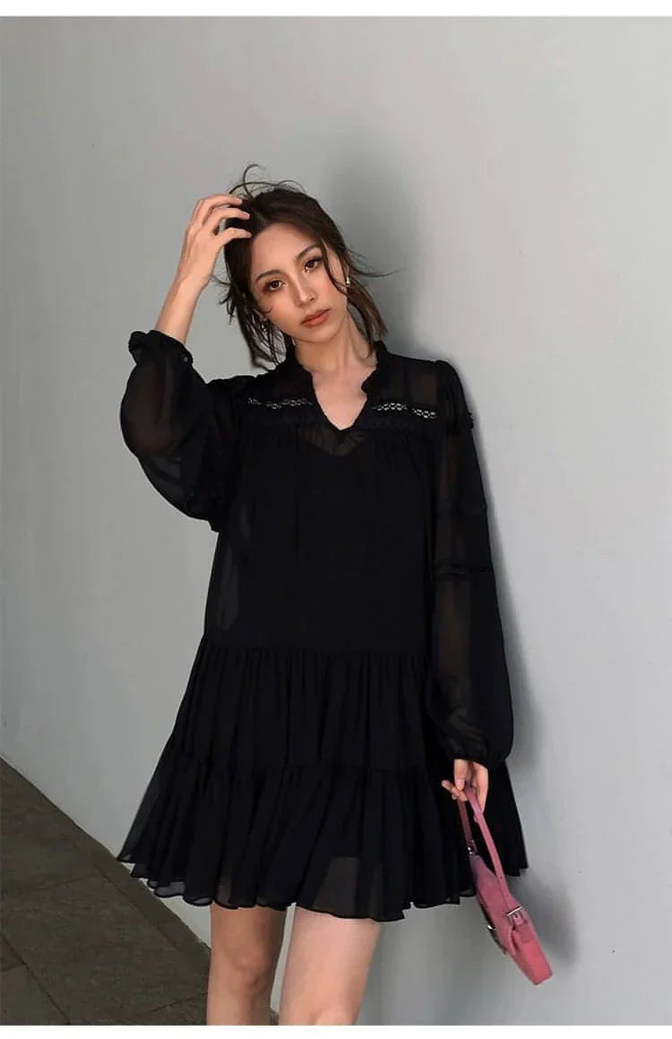 Robe Chemise Blanche Style Français d'Été