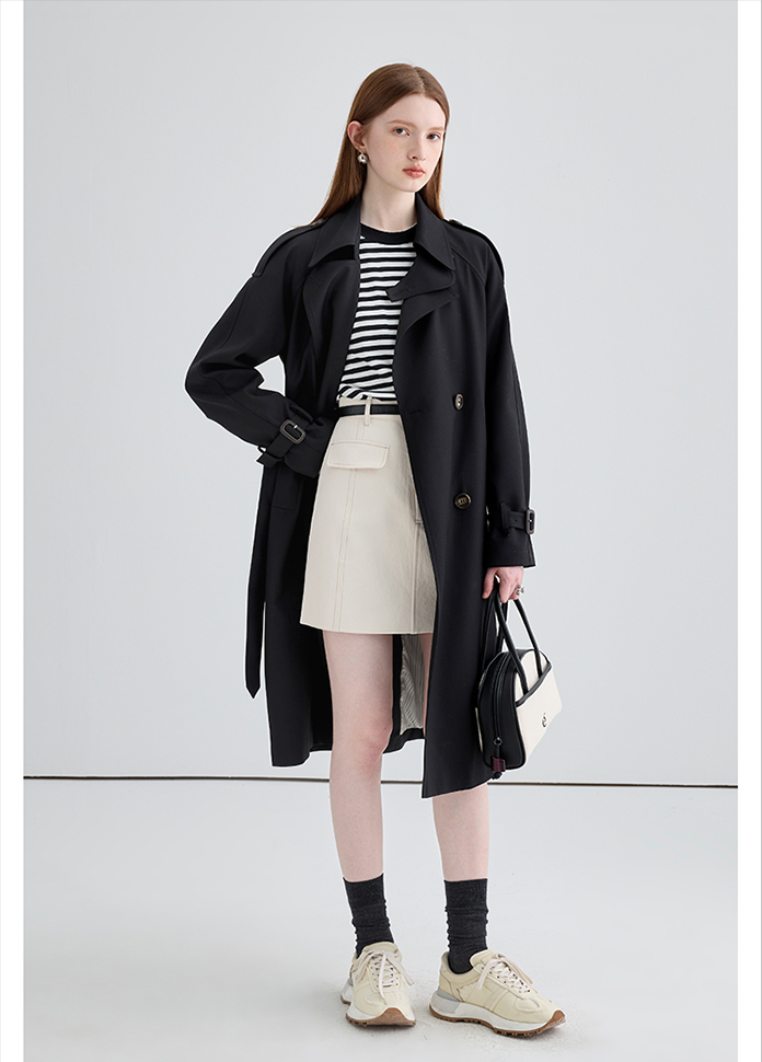 Trench-coat britannique mi-long