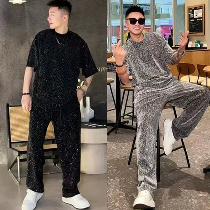 Corvellan — Ensemble à Deux Pièces à Manches Courtes et Pantalon Large