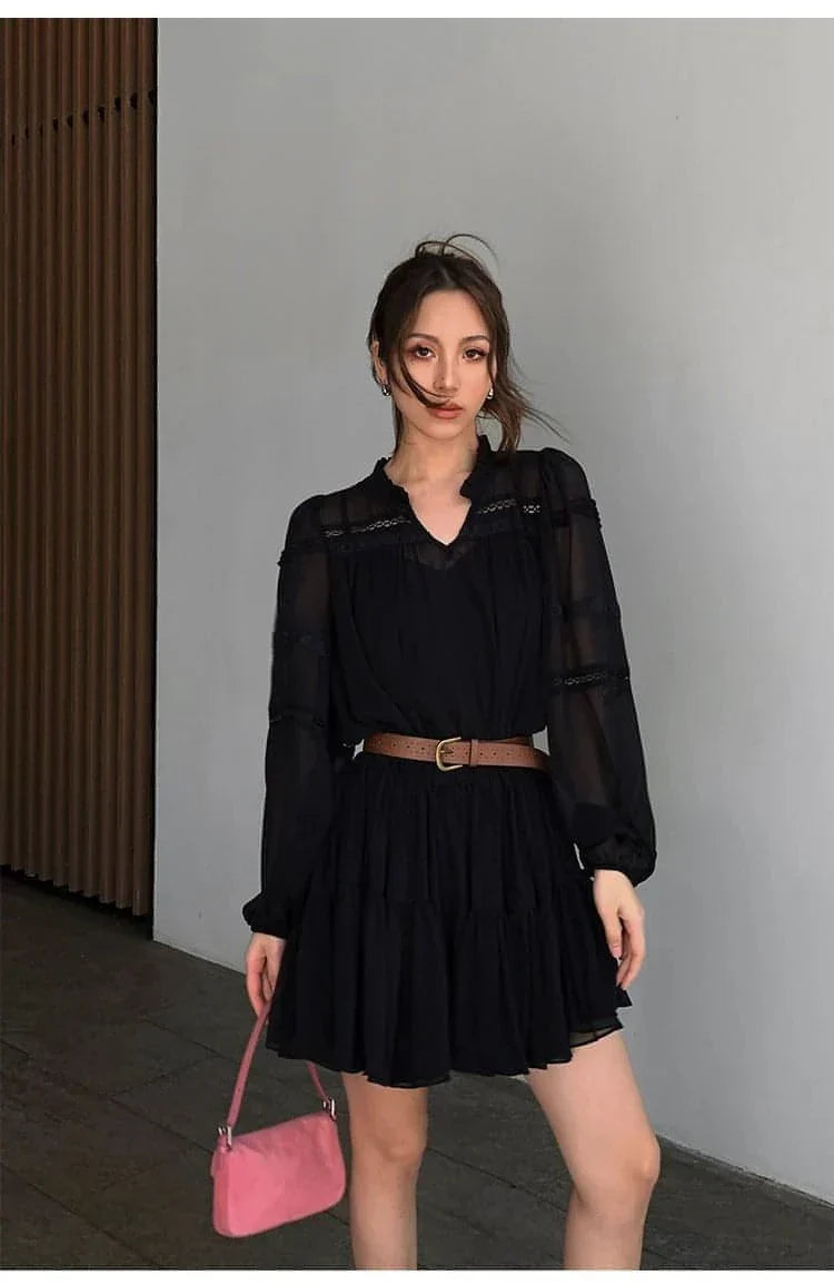 Robe Chemise Blanche Style Français d'Été