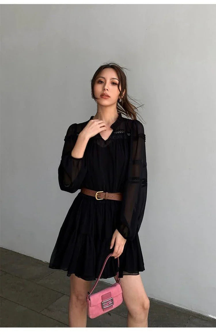 Robe Chemise Blanche Style Français d'Été