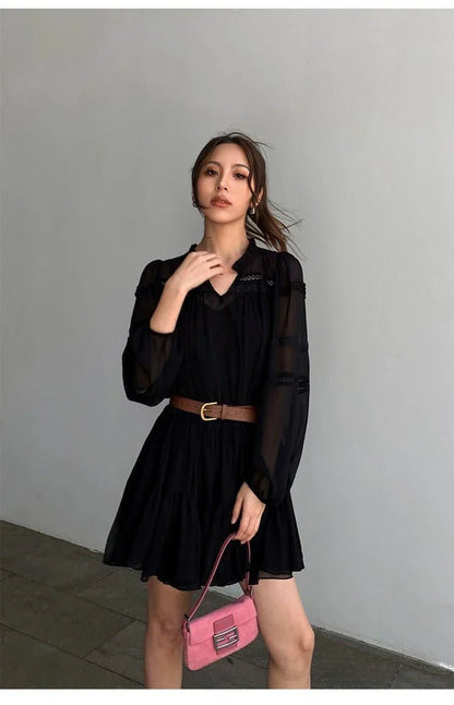 Robe Chemise Blanche Style Français d'Été