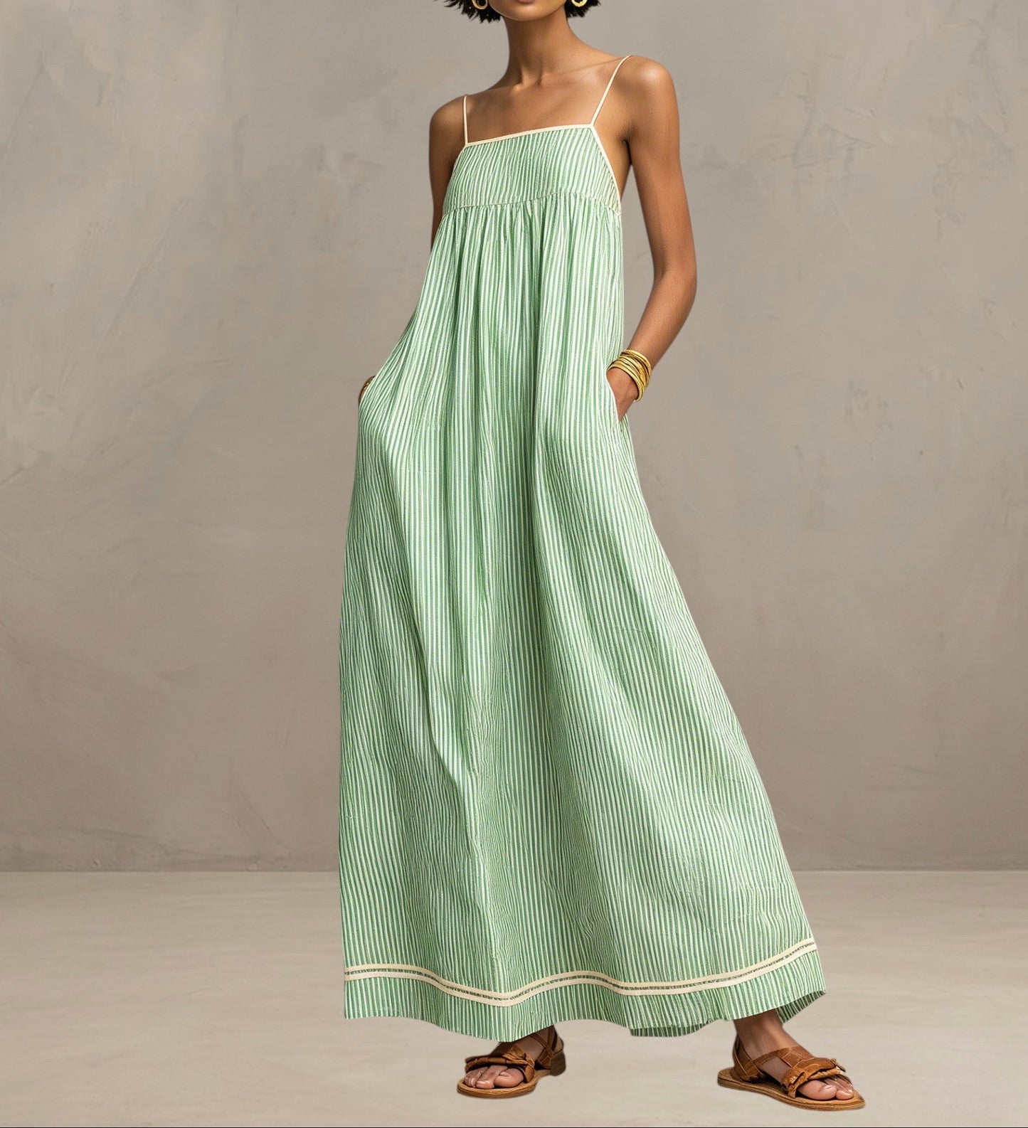 Pamela — Robe Maxi Fluide et Respirante