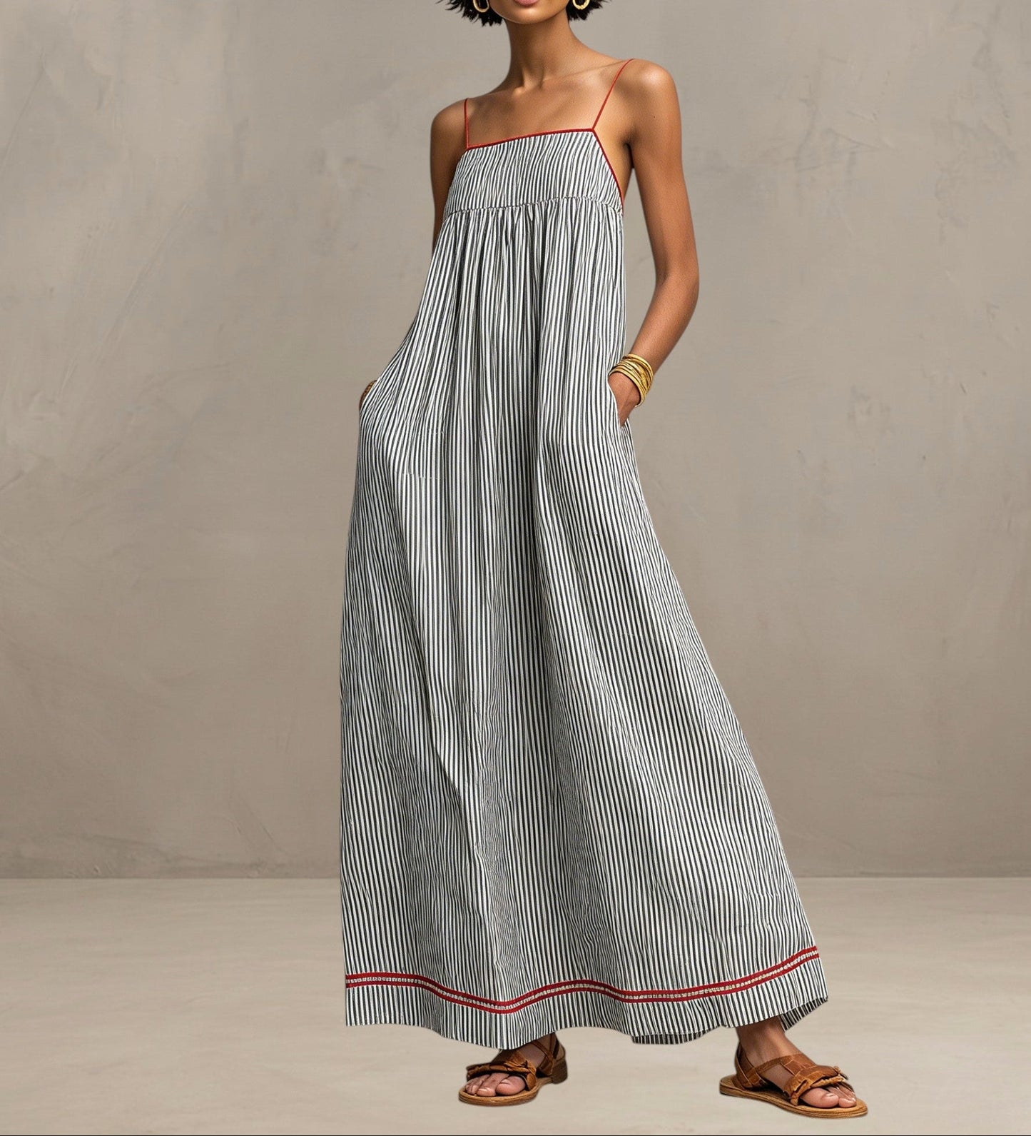Pamela — Robe Maxi Fluide et Respirante