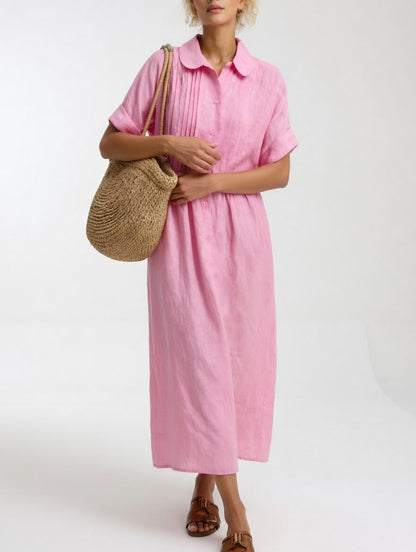 Linessa — Robe Chemise Fluide avec Silhouette Aérée