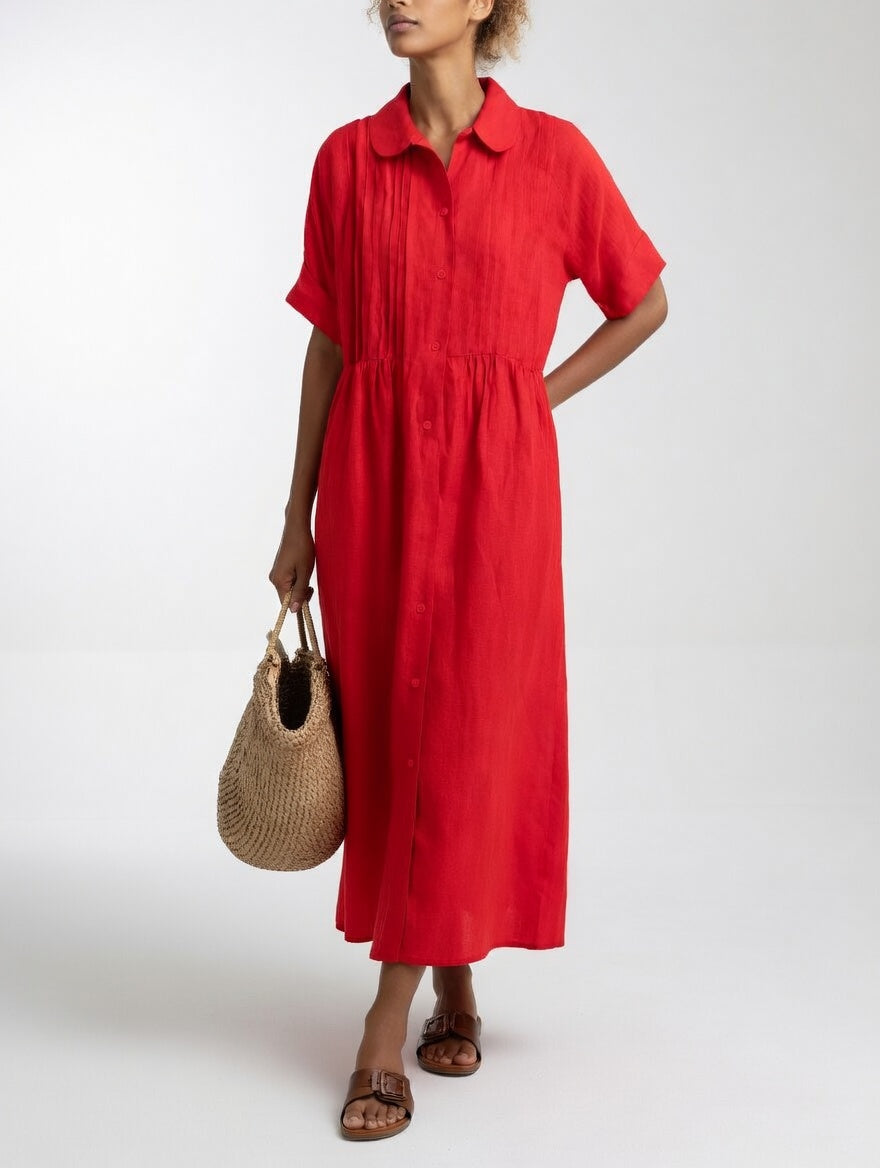 Linessa — Robe Chemise Fluide avec Silhouette Aérée