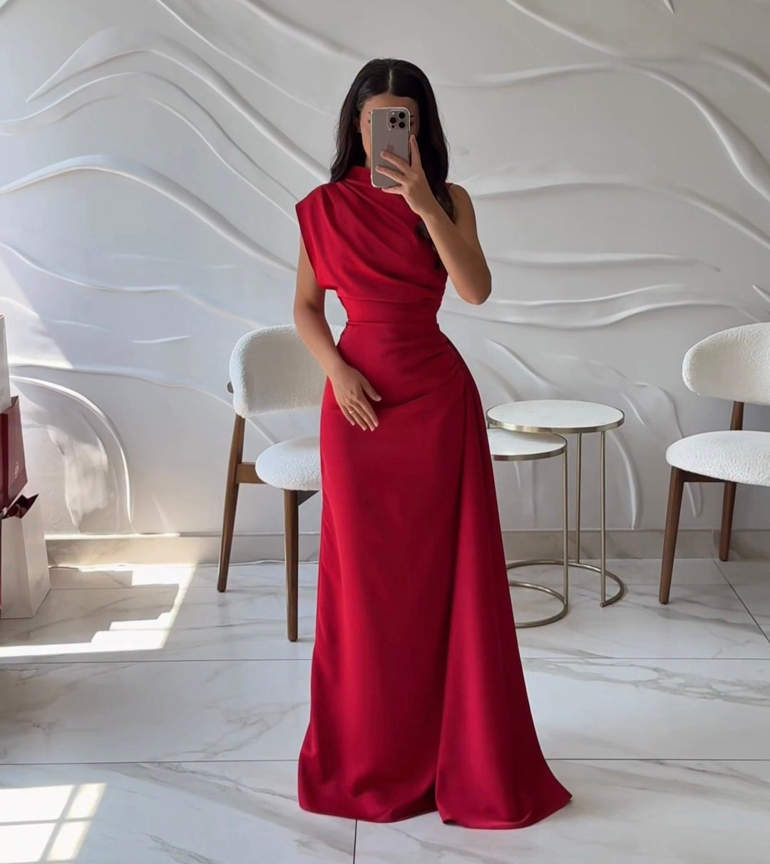 Ailinore — Robe en taffetas élastique sans manches