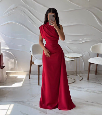 Ailinore — Robe en taffetas élastique sans manches