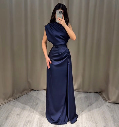 Ailinore — Robe en taffetas élastique sans manches