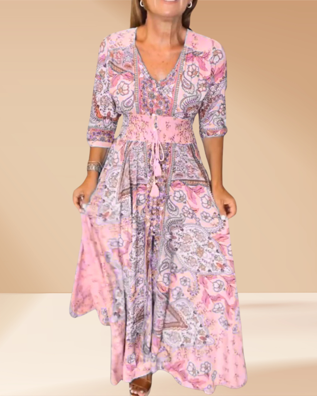 Marevé Robe d'Été Élégante Col V