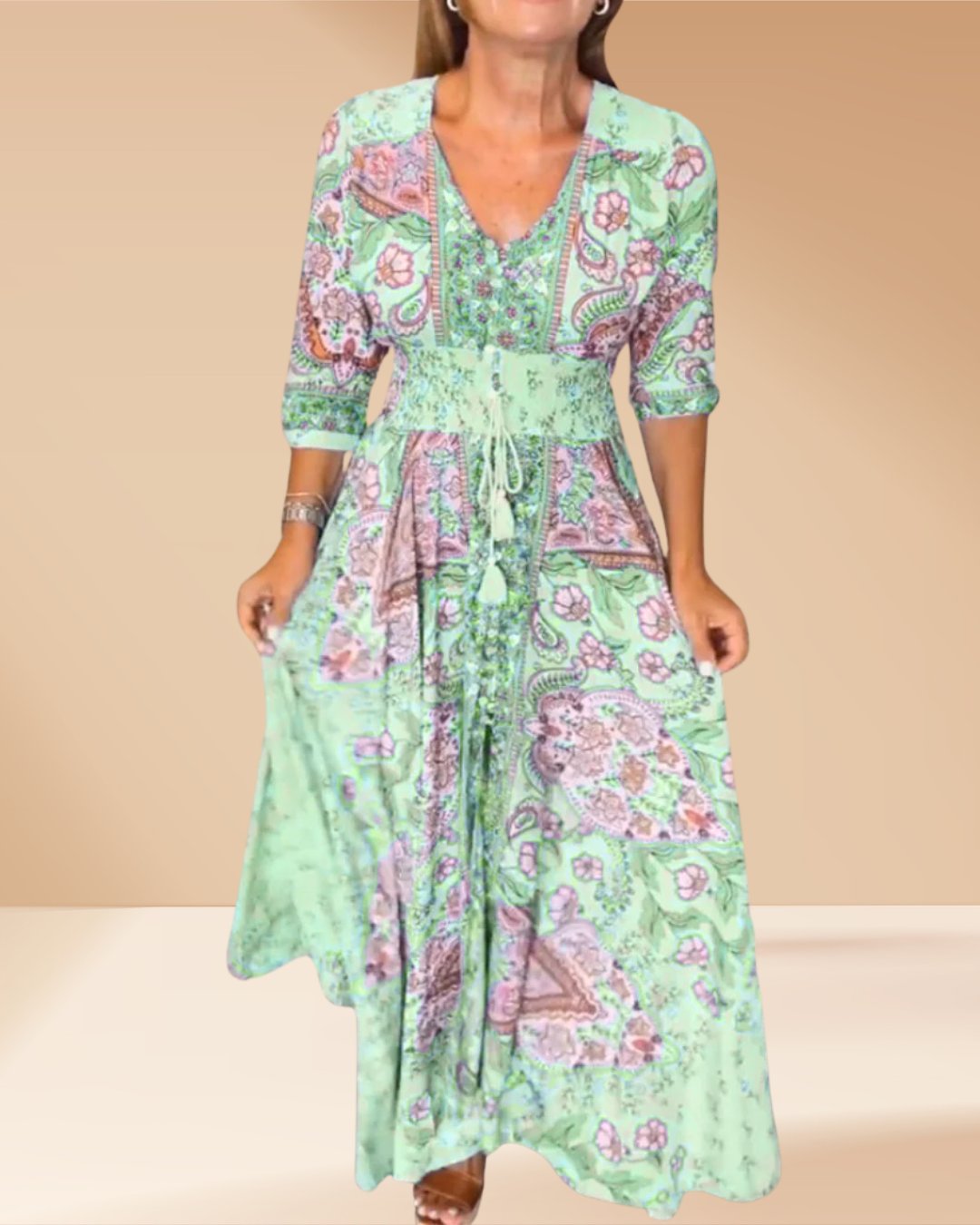 Marevé Robe d'Été Élégante Col V