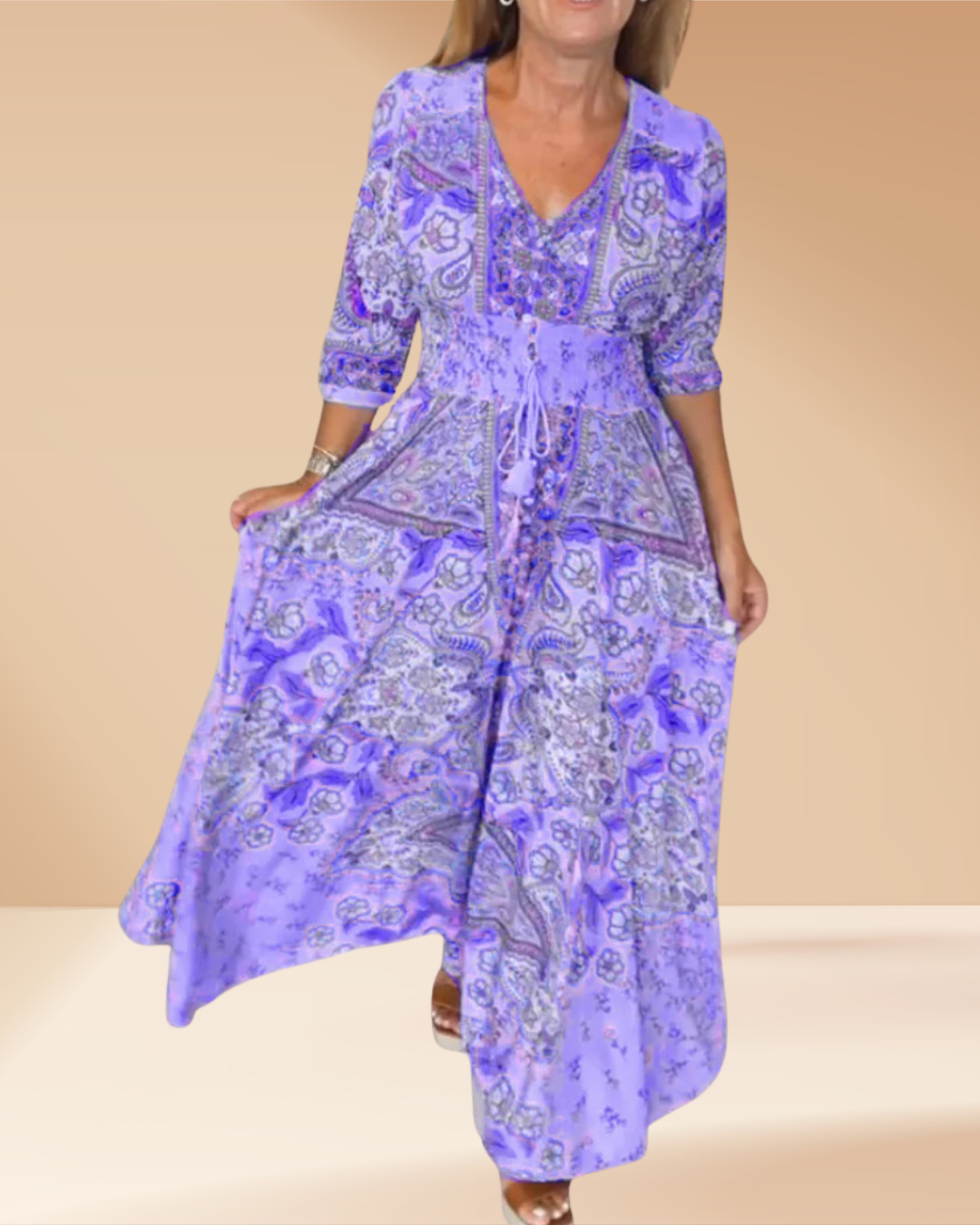 Marevé Robe d'Été Élégante Col V
