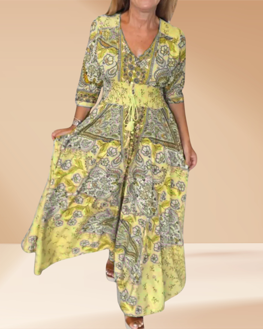 Marevé Robe d'Été Élégante Col V