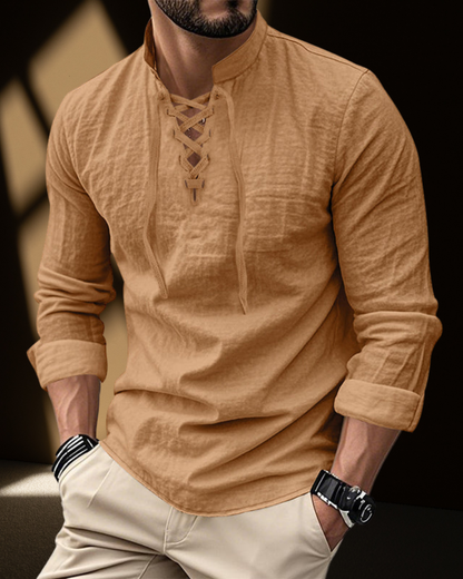 Chemise à Col V à Lacets Renaissance