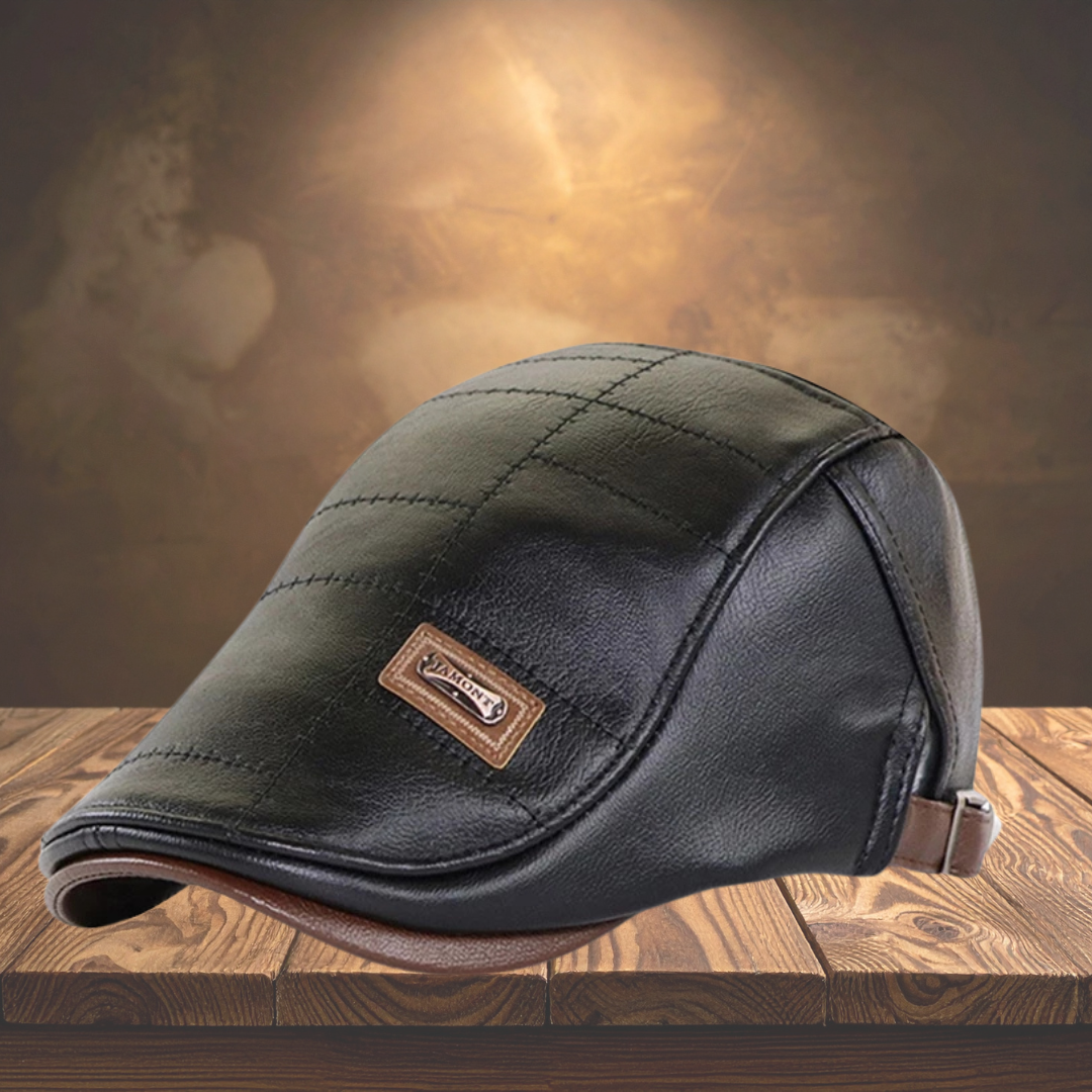 Maison — Casquette Plate en Cuir