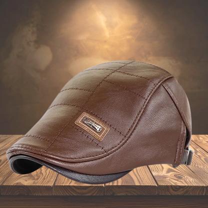 Maison — Casquette Plate en Cuir