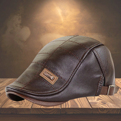 Maison — Casquette Plate en Cuir