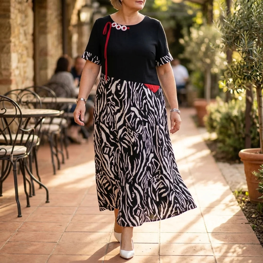 Vérane — Robe Patchwork Zébré Chic