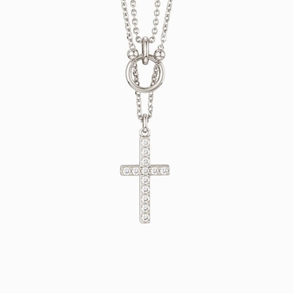 Le Croix Cercle — Collier de Foi en Or Doré