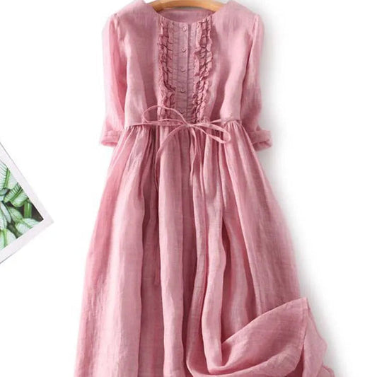 Livia - Confortable Robe Maxi en Lin