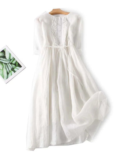 Livia - Confortable Robe Maxi en Lin