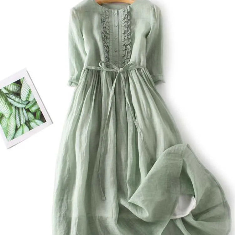Livia - Confortable Robe Maxi en Lin