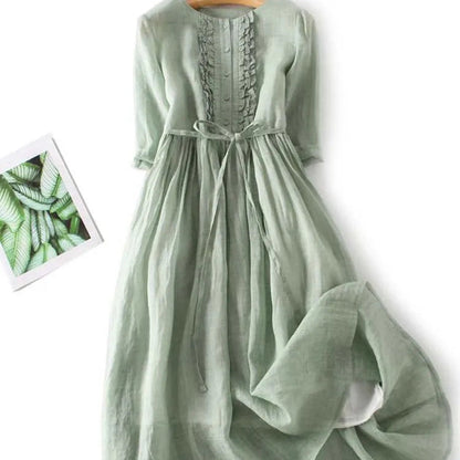 Livia - Confortable Robe Maxi en Lin