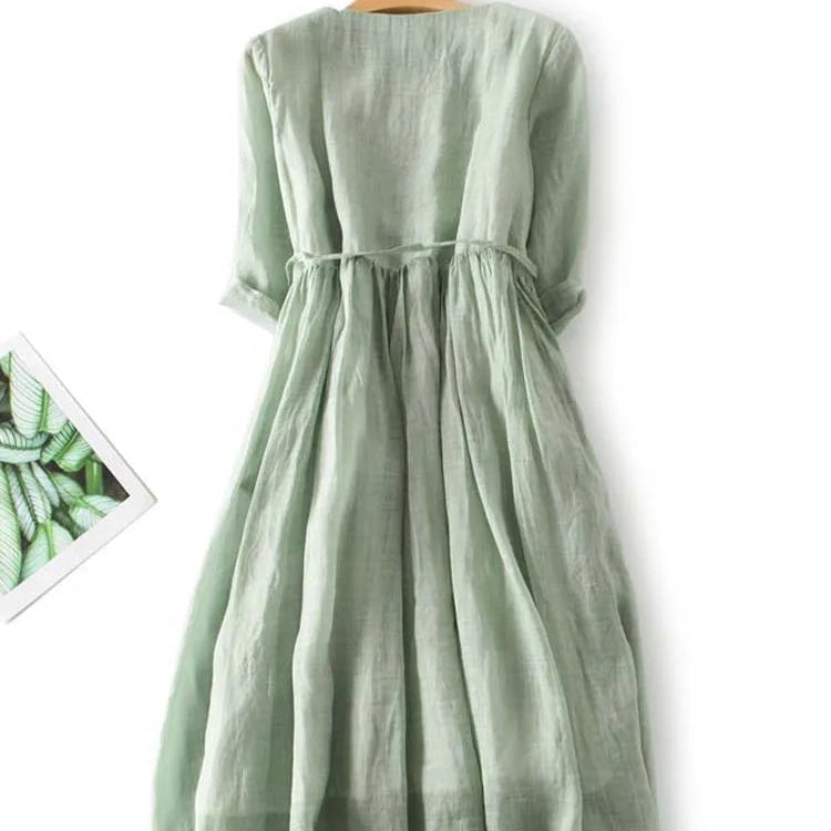 Livia - Confortable Robe Maxi en Lin