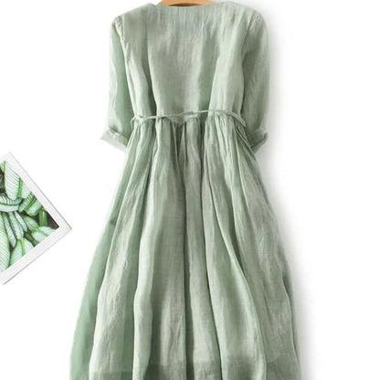 Livia - Confortable Robe Maxi en Lin