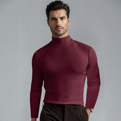 Marden — T-shirt à manches longues slim-fit à col montant