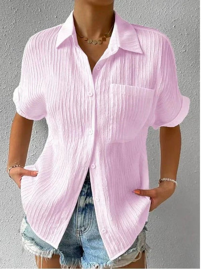 Céline — Blouse ample à col chemise et boutons