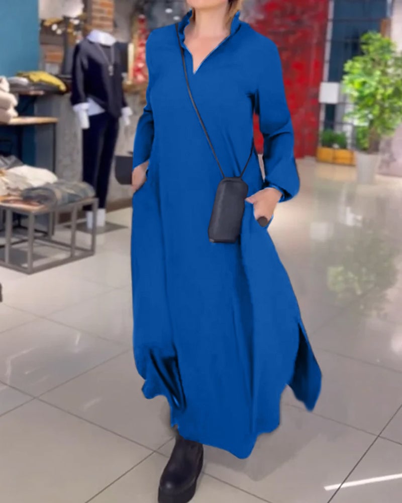 Robe longue, ample avec fentes latérales - Décontractée Robe droite