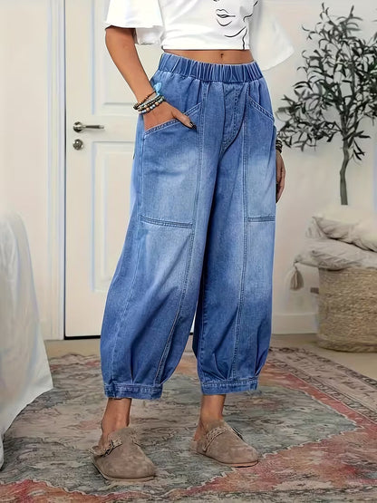 Denara — Jeans cropped à taille élastique et coupe décontractée