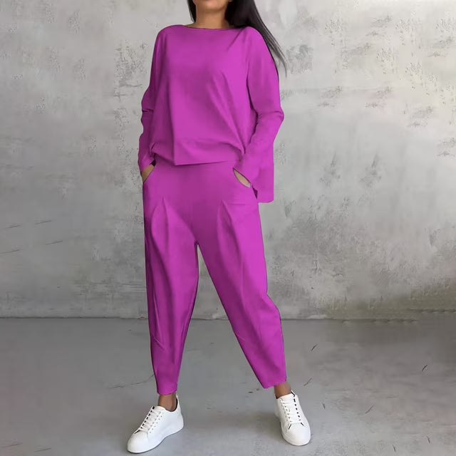 Cotonné — Ensemble Sweatshirt & Pantalon Asymétrique en Coton