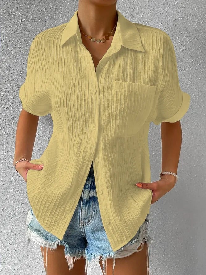 Céline — Blouse ample à col chemise et boutons
