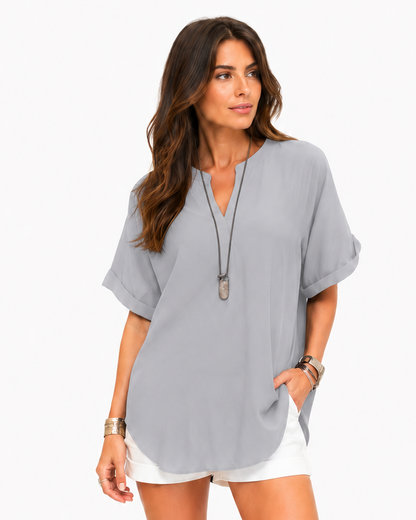 Shania — Chemise ample unie, style décontracté