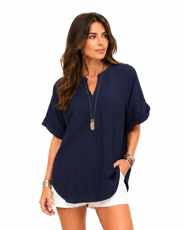 Shania — Chemise ample unie, style décontracté