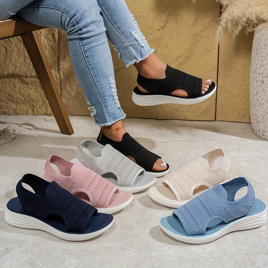 Maren — Sandales à plateforme en tricot respirant