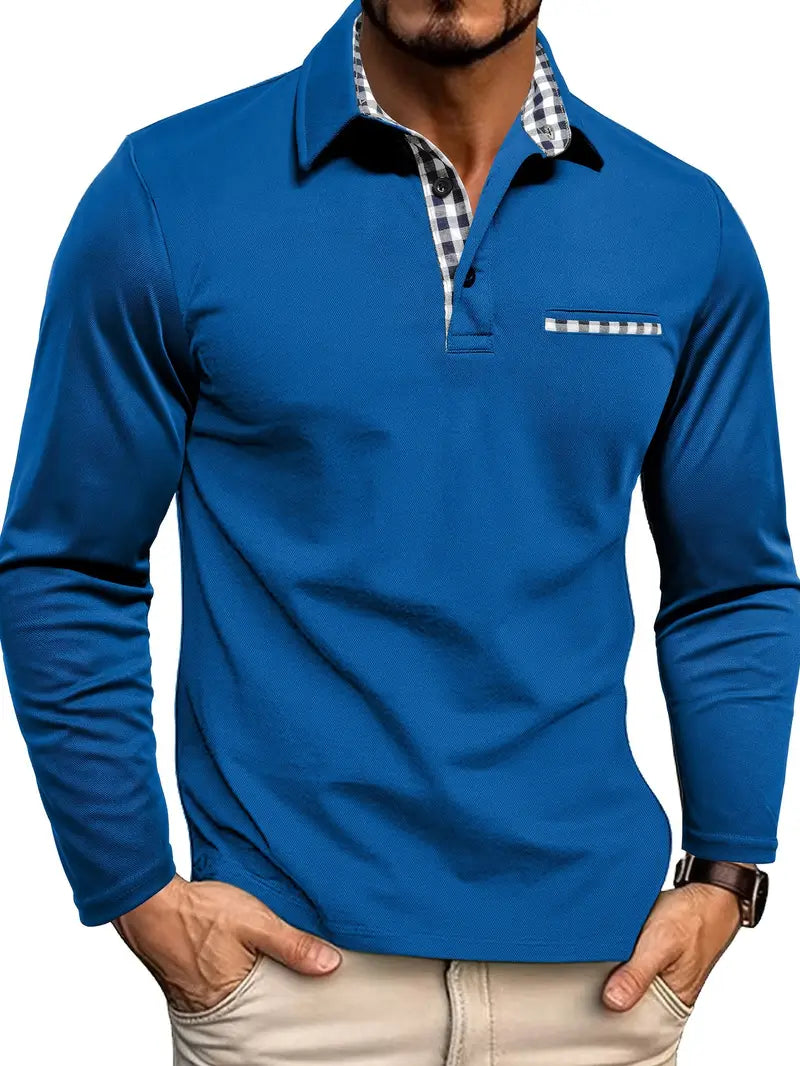 Polo en Maille à Manches Longues – Confort Ajusté