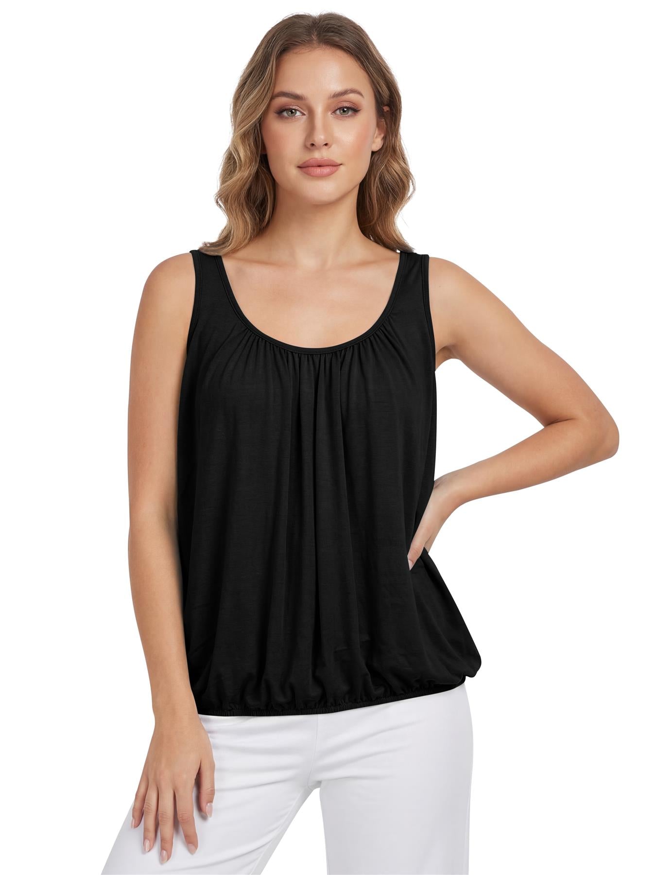 Élodie — Camisole Plissée Sans Manches Couleur