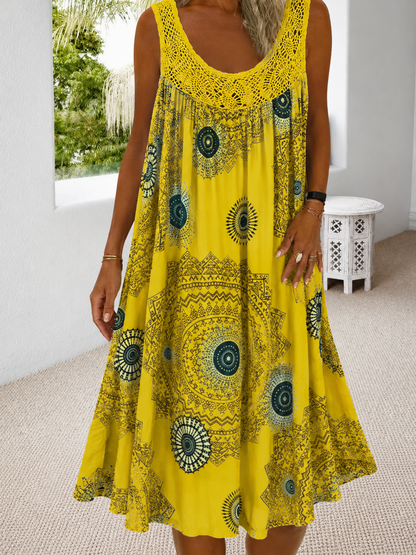 Isolde — Robe d'été sans manches imprimée