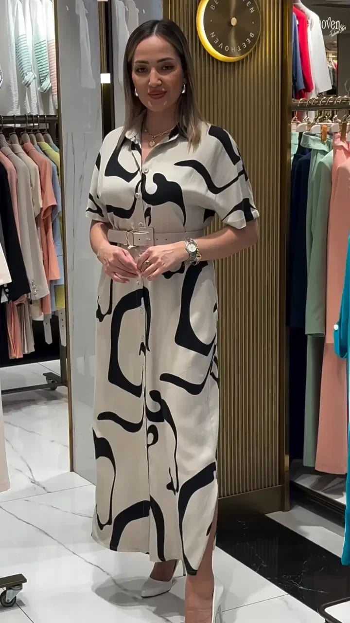 Belle robe avec ceinture - Élégante Robe Confortable