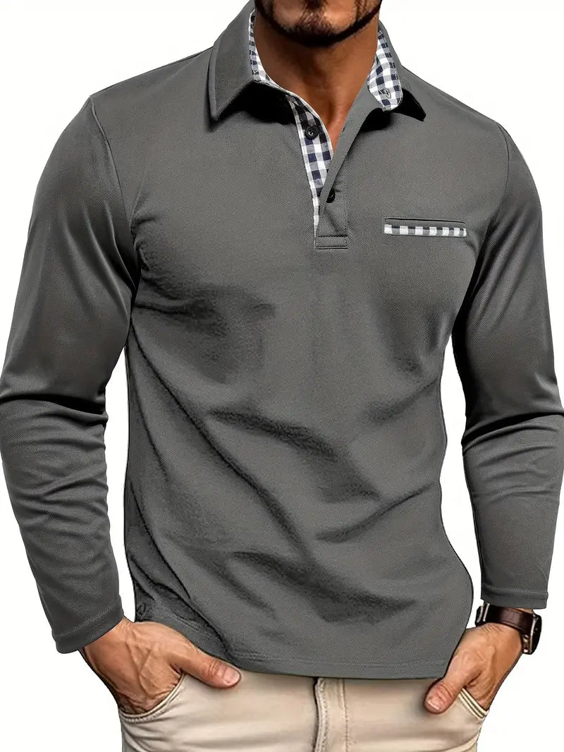 Polo en Maille à Manches Longues – Confort Ajusté