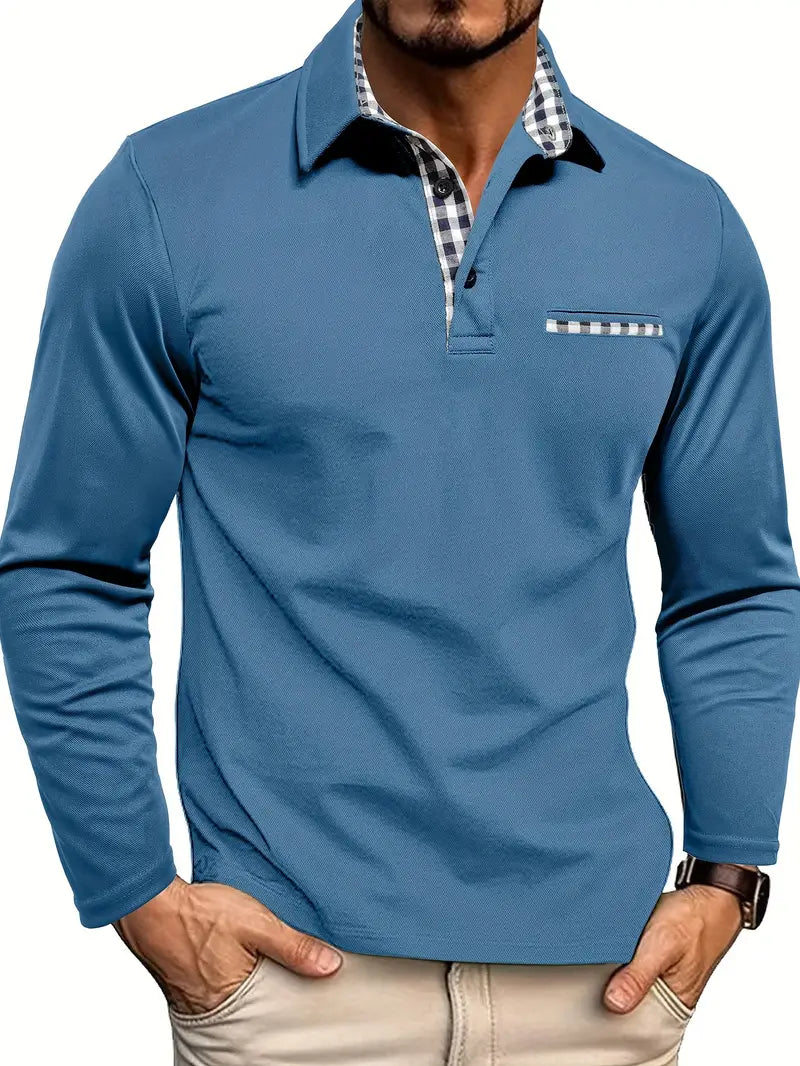 Polo en Maille à Manches Longues – Confort Ajusté